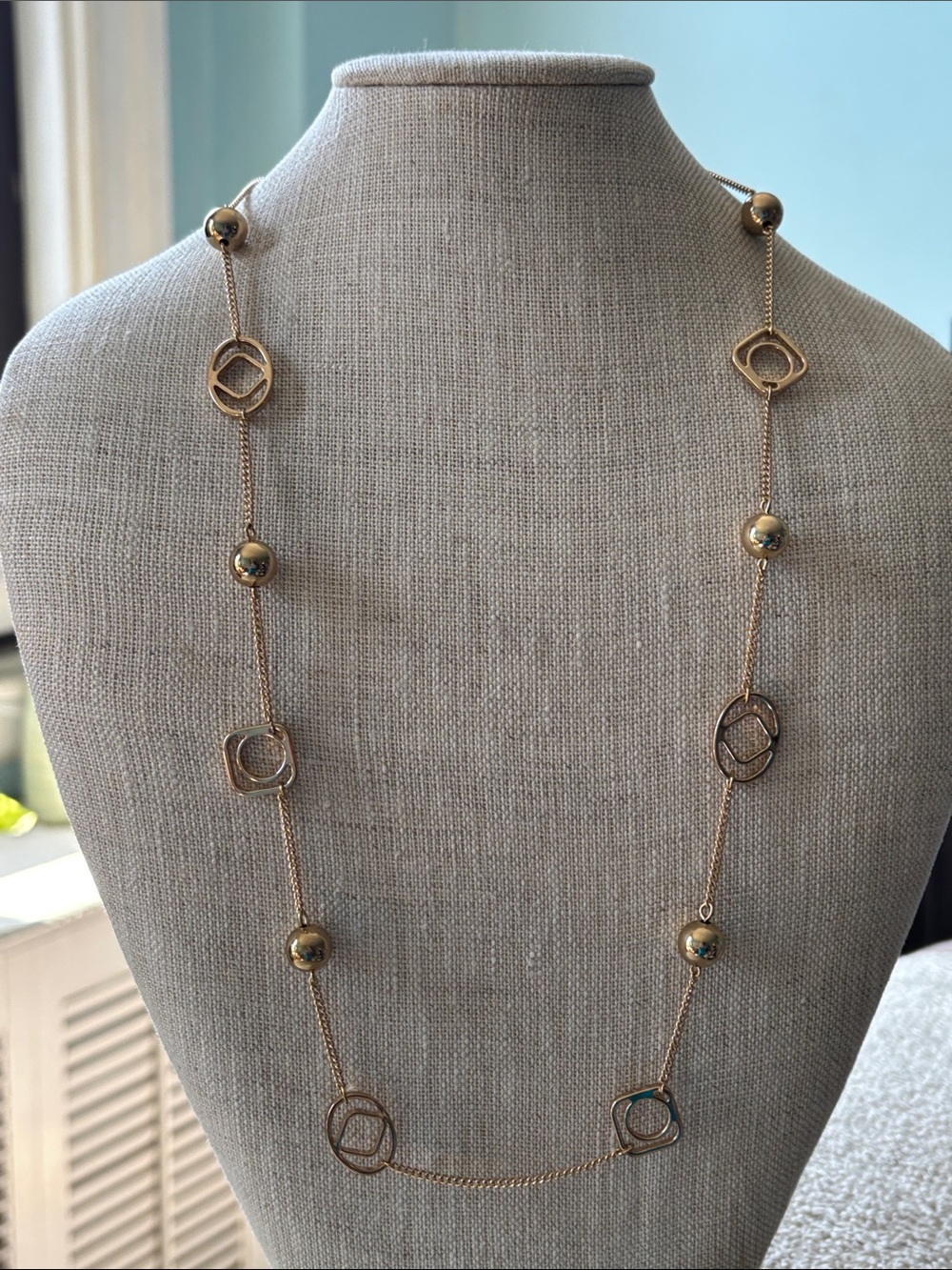 ⚫️NEW Haskell Private Label Gold Station Necklace Rare Prototype Sample